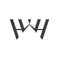 Initial letter wh logo or hw logo vector design template