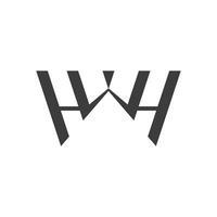 Initial letter wh logo or hw logo vector design template