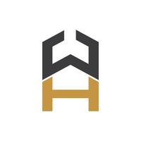Initial letter wh logo or hw logo vector design template