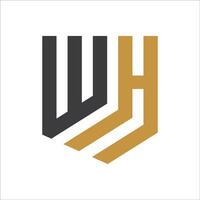 Initial letter wh logo or hw logo vector design template