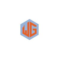 Initial letter wg logo or gw logo vector design template