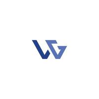 Initial letter wg logo or gw logo vector design template
