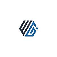 Initial letter wg logo or gw logo vector design template