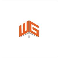 Initial letter wg logo or gw logo vector design template