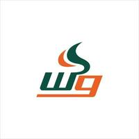 Initial letter wg logo or gw logo vector design template