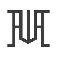 letras del alfabeto iniciales monograma logo aw, wa, w y a vector