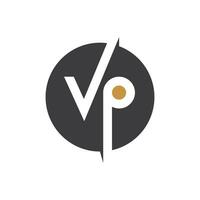 Initial letter vp logo or pv logo vector design template