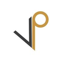 Initial letter vp logo or pv logo vector design template