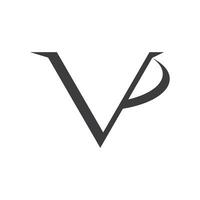 Initial letter vp logo or pv logo vector design template