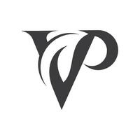 Initial letter vp logo or pv logo vector design template