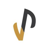 Initial letter vp logo or pv logo vector design template