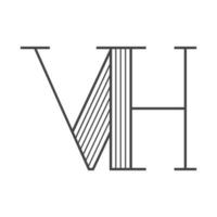 alfabeto letras iniciales monograma logo hv, vh, h y v vector