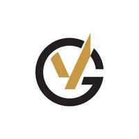 Initial letter vg logo or gv logo vector design template