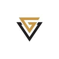 letra inicial logotipo vg o plantilla de diseño de vector de logotipo gv