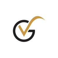 Initial letter vg logo or gv logo vector design template