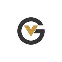 letra inicial logotipo vg o plantilla de diseño de vector de logotipo gv