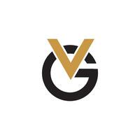 letra inicial logotipo vg o plantilla de diseño de vector de logotipo gv