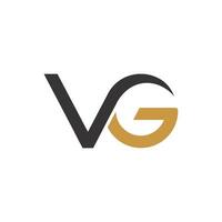 letra inicial logotipo vg o plantilla de diseño de vector de logotipo gv