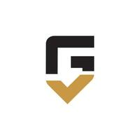 letra inicial logotipo vg o plantilla de diseño de vector de logotipo gv