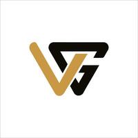 Initial letter vg logo or gv logo vector design template