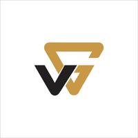 Initial letter vg logo or gv logo vector design template