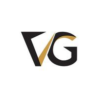 letra inicial logotipo vg o plantilla de diseño de vector de logotipo gv