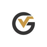 letra inicial logotipo vg o plantilla de diseño de vector de logotipo gv