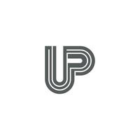 PU, UP, P AND U Abstract initial monogram letter alphabet logo design vector