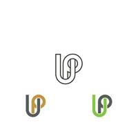 PU, UP, P AND U Abstract initial monogram letter alphabet logo design vector