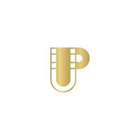 PU, UP, P AND U Abstract initial monogram letter alphabet logo design vector