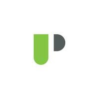 PU, UP, P AND U Abstract initial monogram letter alphabet logo design vector