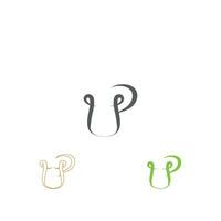 PU, UP, P AND U Abstract initial monogram letter alphabet logo design vector