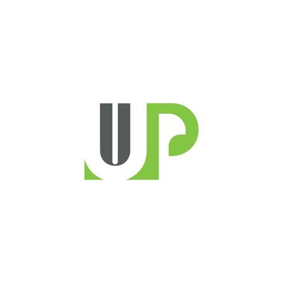 PU, UP, P AND U Abstract initial monogram letter alphabet logo design