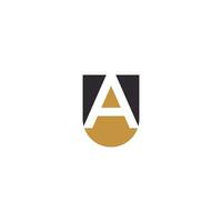 Alphabet Initials logo AU, UA, A and U vector