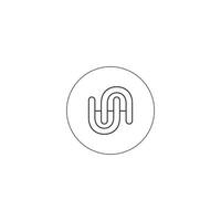 Alphabet Initials logo AU, UA, A and U vector
