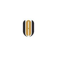 Alphabet Initials logo AU, UA, A and U vector