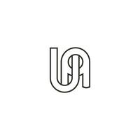 Alphabet Initials logo AU, UA, A and U vector