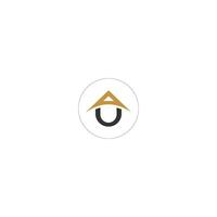 Alphabet Initials logo AU, UA, A and U vector