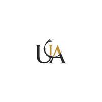 Alphabet Initials logo AU, UA, A and U vector