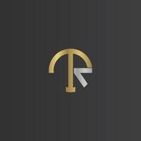 alfabeto iniciales logo rt, tr, t y r vector