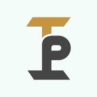 Creative abstract letter pt logo design. Linked letter tp logo design. vector