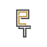 Creative abstract letter pt logo design. Linked letter tp logo design. vector