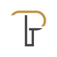 Creative abstract letter pt logo design. Linked letter tp logo design. vector