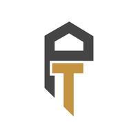 Creative abstract letter pt logo design. Linked letter tp logo design. vector