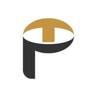 Creative abstract letter pt logo design. Linked letter tp logo design. vector