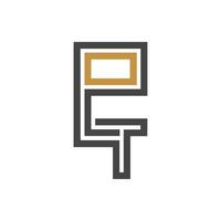 Creative abstract letter pt logo design. Linked letter tp logo design. vector
