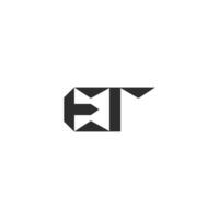 ET, TE, E AND T Abstract initial monogram letter alphabet logo design vector