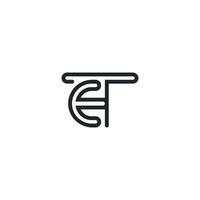 ET, TE, E AND T Abstract initial monogram letter alphabet logo design vector