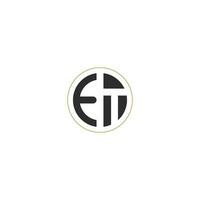 ET, TE, E AND T Abstract initial monogram letter alphabet logo design vector