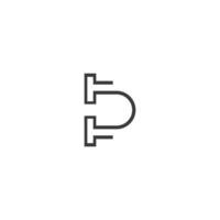 Alphabet Initials logo TD, DT, T and D vector